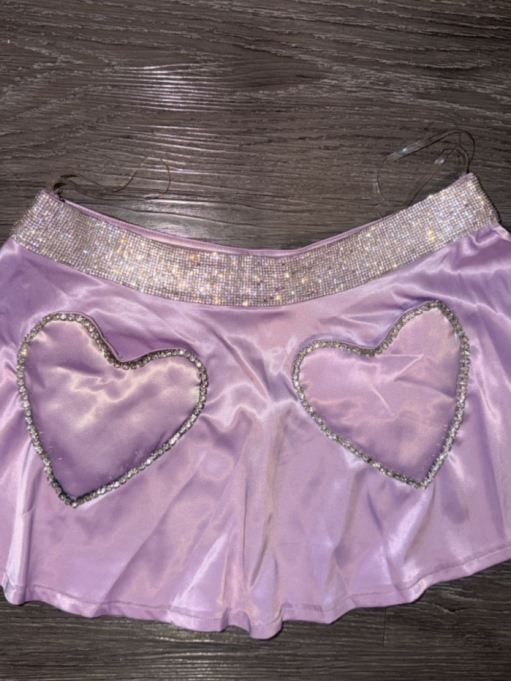 iHeartRaves Lavender Satin Heart Bandeau & Skirt Set - Picture 5 of 6